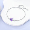 Wholesale 925 Silver Plated Bracelet With Clover And Colorful Feather Original Design Electroplating For Women