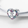 Wholesale Silver Plated 925 Silver Heartshaped Beads Charm Diy Bracelet Necklace With Dripping Oil Design