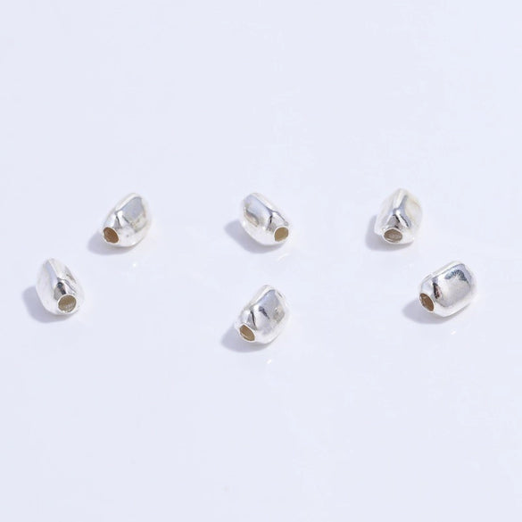 Wholesale Silver Rectangular And Oval Beads Diy Handmade Beaded Bracelet Necklace With Electroplating