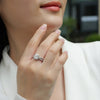 Wholesale 925 Silver Rectangular Moissanite Geometric Trendy Highend Female Ring Set With Diamonds