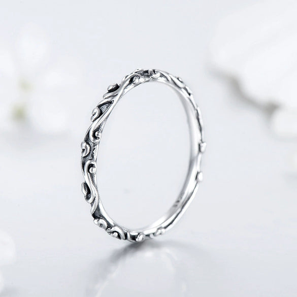 Wholesale 925 Silver Retro Geometric Ring Seiko Design Unisex And Women's Style