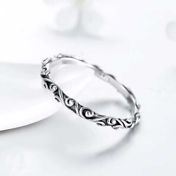 Wholesale 925 Silver Retro Geometric Ring Seiko Design Unisex And Women's Style