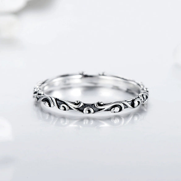 Wholesale 925 Silver Retro Geometric Ring Seiko Design Unisex And Women's Style