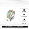 Wholesale Silver Ring Eggshaped Artificial Aquamarine Zircon Simple Geometric Style 925 Sterling Silver Electroplated Women's