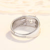 Wholesale Silver Ring Geometric Style Platinum Plated For Men