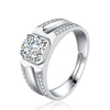 Wholesale Silver Ring Geometric Style Platinum Plated For Men