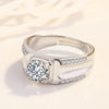 Wholesale Silver Ring Geometric Style Platinum Plated For Men