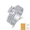 Wholesale 925 Silver Ring Set With Diamonds Geometric Style For Women