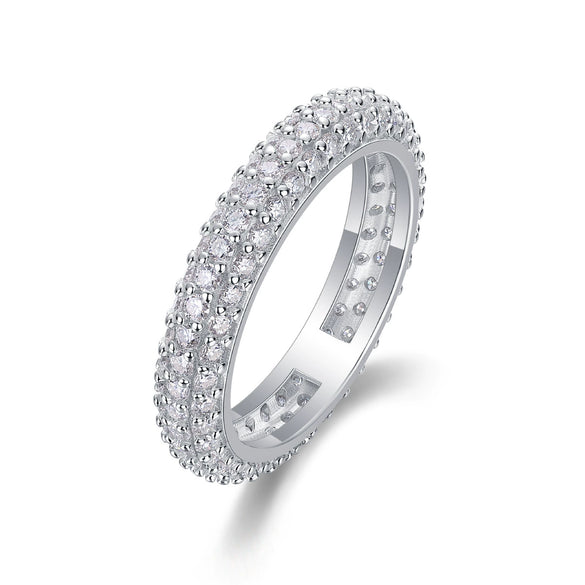 Wholesale 925 Silver Ring Set With Diamonds Geometric Style For Women