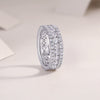 Wholesale Silver Ring Set With Diamonds Geometric Style Moissanite For Women
