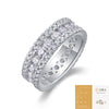 Wholesale Silver Ring Set With Diamonds Geometric Style Moissanite For Women