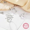 Wholesale 925 Silver Ring With Leaves And Diamond Open Style Electroplated For Women
