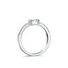 Wholesale 925 Silver Ring With Moissanite And Emerald Rectangular Geometric Design For Women