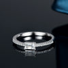 Wholesale 925 Silver Ring With Moissanite And Emerald Rectangular Geometric Design For Women