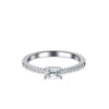 Wholesale 925 Silver Ring With Moissanite And Emerald Rectangular Geometric Design For Women