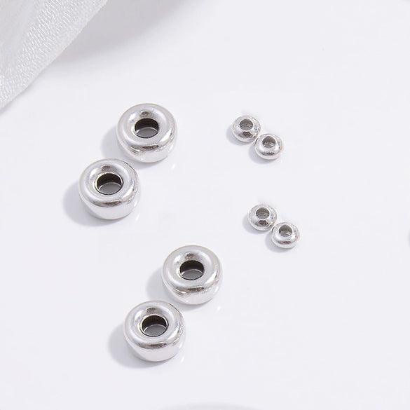 Wholesale Silver Round Barrel Beads Electroplated For Diy Bracelet And Necklace