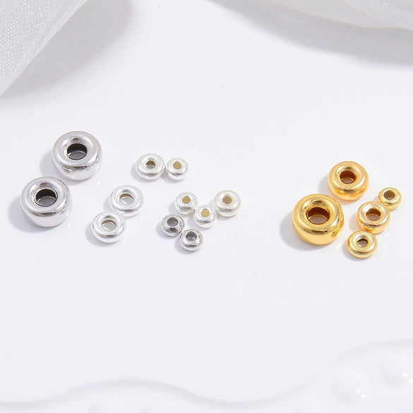 Wholesale Silver Round Barrel Beads Electroplated For Diy Bracelet And Necklace