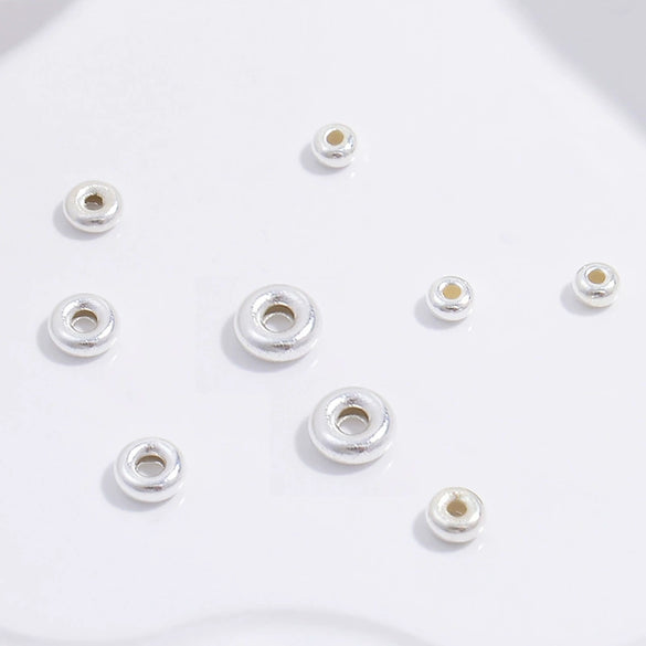 Wholesale Silver Round Barrel Beads Electroplated For Diy Bracelet And Necklace