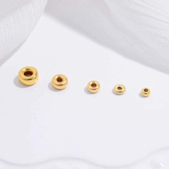 Wholesale Silver Round Barrel Beads Electroplated For Diy Bracelet And Necklace