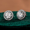 Wholesale 925 Silver Round Earrings For Women Elegant Simple Moissanite Jewelry