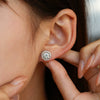 Wholesale 925 Silver Round Earrings For Women Elegant Simple Moissanite Jewelry