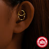Wholesale 925 Silver Simple Tassel Piercing Earrings And Seamless Ring Zircon Piercing Nose Ring For Women With Geometric Pattern And Electroplating Treatment