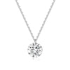 Wholesale 925 Silver Single Zirconium Lady Necklace With Geometric Design And Elegant Style
