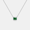 Wholesale 925 Silver Square Emerald Pendant Necklace With Electroplating Simple Fashionable And All Match Design For Women