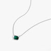 Wholesale 925 Silver Square Emerald Pendant Necklace With Electroplating Simple Fashionable And All Match Design For Women