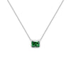 Wholesale 925 Silver Square Emerald Pendant Necklace With Electroplating Simple Fashionable And All Match Design For Women