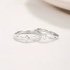 Wholesale 925 Silver Star Pattern Couple's Ring With Diamond Treatment
