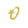 Wholesale Silver Starfish Ring Electroplated Platinum 18K Gold Adjustable Geometric Design For Women