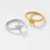 Wholesale Silver Starfish Ring Electroplated Platinum 18K Gold Adjustable Geometric Design For Women