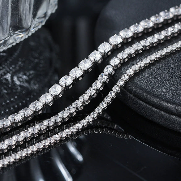 Wholesale Silver 925 Sterling Silver Women's Geometric Bracelet With Electroplating