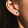 Wholesale 925 Silver Sweet Star Shape Asymmetric Enamel Drops Glaze Earrings For Women With Electroplating