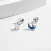 Wholesale 925 Silver Sweet Star Shape Asymmetric Enamel Drops Glaze Earrings For Women With Electroplating