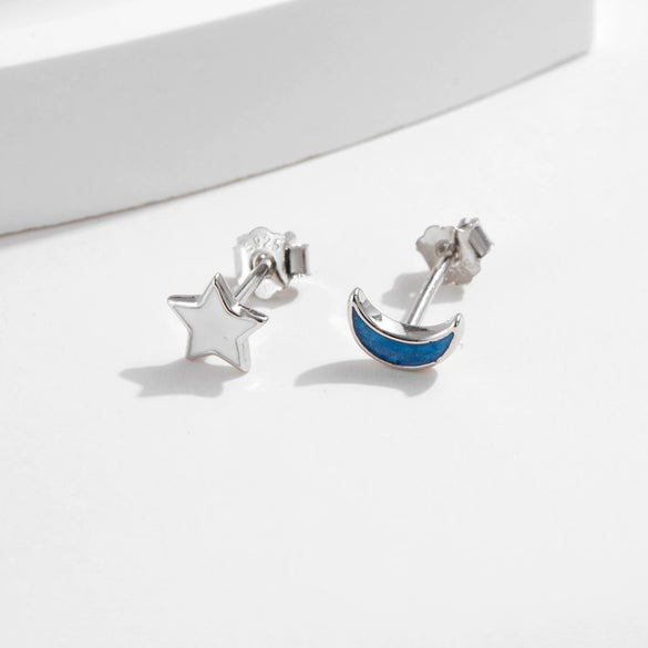 Wholesale 925 Silver Sweet Star Shape Asymmetric Enamel Drops Glaze Earrings For Women With Electroplating