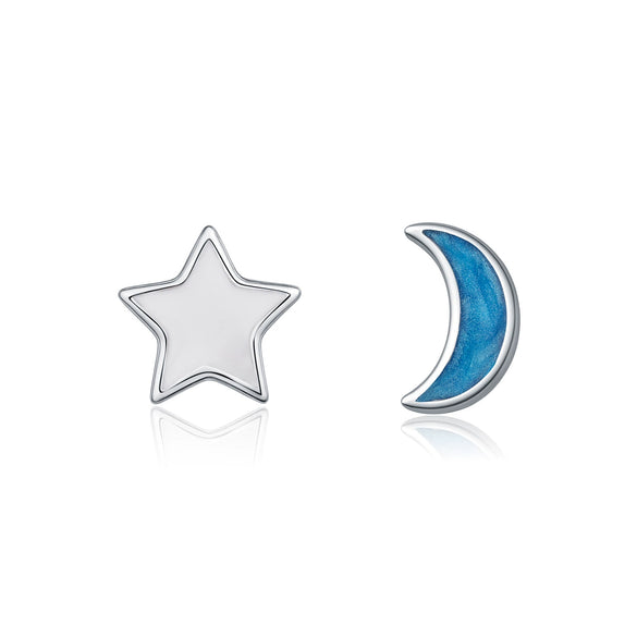 Wholesale 925 Silver Sweet Star Shape Asymmetric Enamel Drops Glaze Earrings For Women With Electroplating