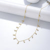 Wholesale Silver Tassel Square Zircon Pendant Necklace Women's Geometric Diamondencrusted Chain
