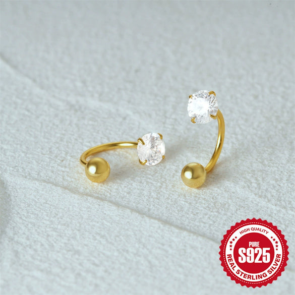 Wholesale 925 Silver U Shaped Zircon Embedded Hook Stud Earrings With Screw Twist Buckle Rhombus Shaped Geometric Style Electroplated For Female Piercing