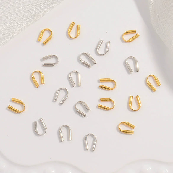 Wholesale Silver Ushaped Buckle Beaded Coil Bracelet And Necklace Accessories Electroplated Minimalist Style