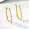 Wholesale Silver 925 Ushaped Diamond Earrings For Women Geometric Style