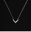Wholesale 225 Silver Vshaped Women's Light Luxury Necklace With Small Skirt Pendant Inlaid With Square Zircon And Plated With 14K Gold And Chain With Letters Numbers Text Pattern