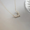 Wholesale 225 Silver Vshaped Women's Light Luxury Necklace With Small Skirt Pendant Inlaid With Square Zircon And Plated With 14K Gold And Chain With Letters Numbers Text Pattern