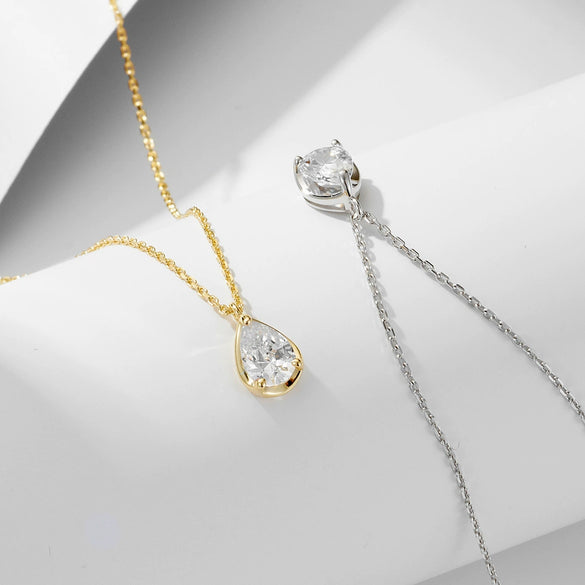 Wholesale Silver Water Drop Zircon Women's Light Luxury Niche Design Pendant Clavicle Chain