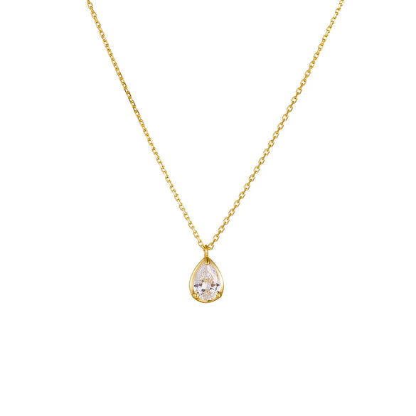 Wholesale Silver Water Drop Zircon Women's Light Luxury Niche Design Pendant Clavicle Chain