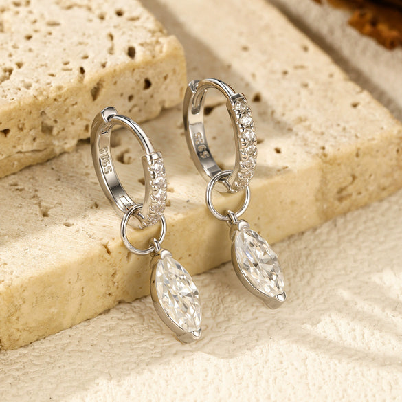 Wholesale 925 Silver Water Drops Full Diamond Earrings For Women With Electroplating Elegant And Minimalist Style