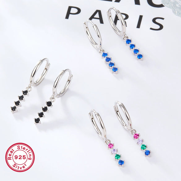 Wholesale 925 Silver Women's Colorful Dopamine Earrings With Geometric Design And Electroplating Process