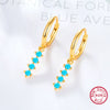 Wholesale 925 Silver Women's Colorful Dopamine Earrings With Geometric Design And Electroplating Process