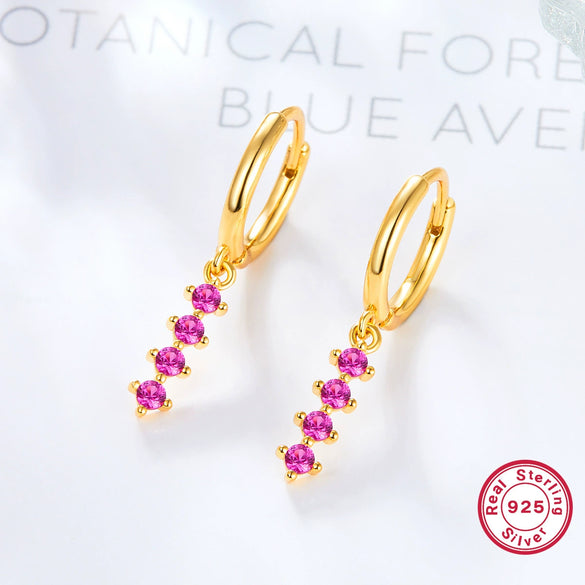 Wholesale 925 Silver Women's Colorful Dopamine Earrings With Geometric Design And Electroplating Process